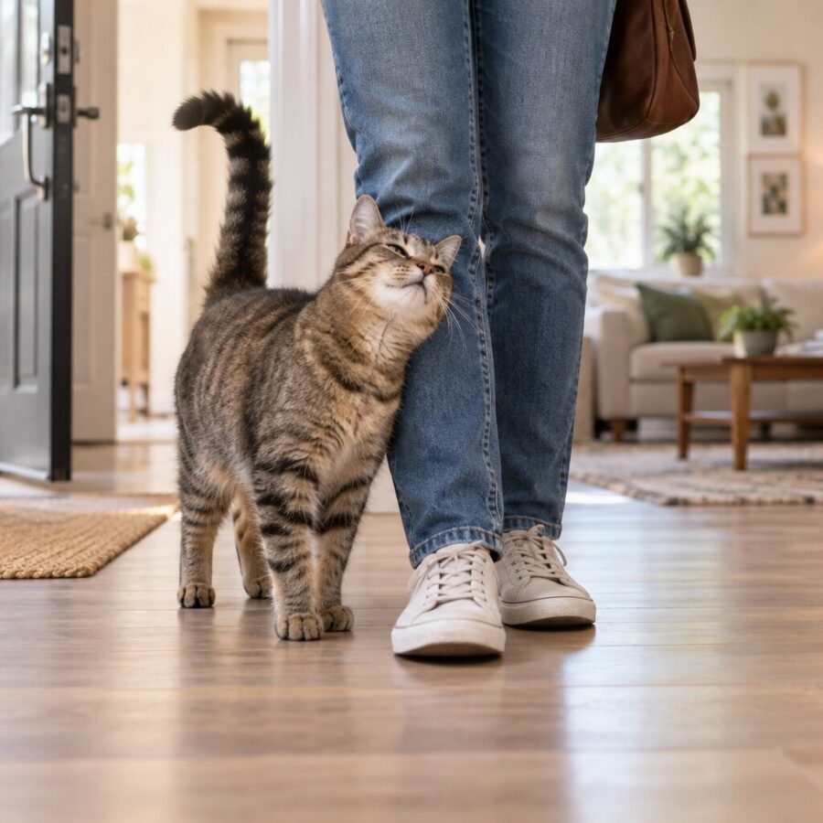 Почему коты трутся об ноги